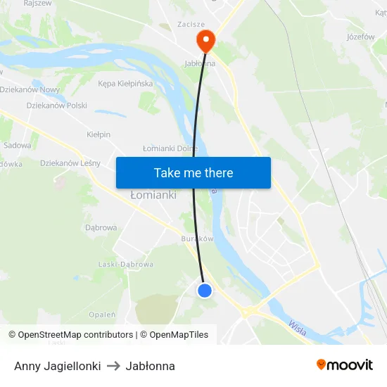 Anny Jagiellonki to Jabłonna map