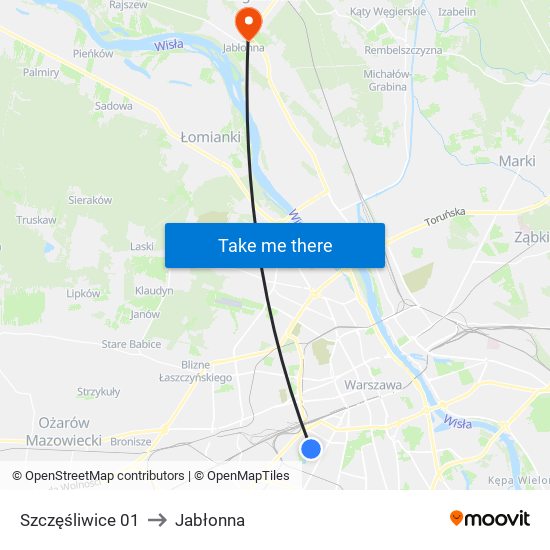 Szczęśliwice 01 to Jabłonna map