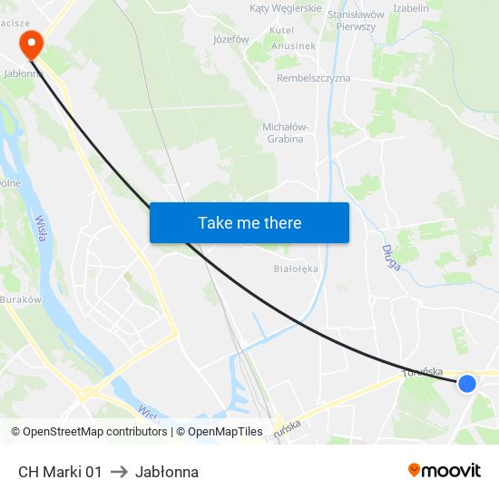 CH Marki 01 to Jabłonna map