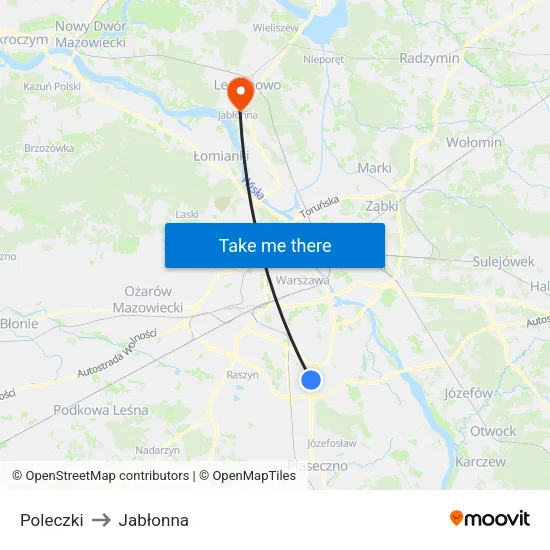 Poleczki to Jabłonna map