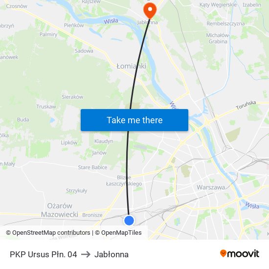 PKP Ursus Płn. 04 to Jabłonna map