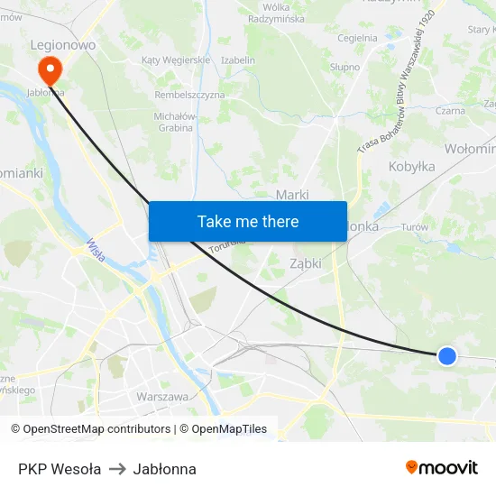 PKP Wesoła to Jabłonna map