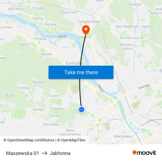 Maszewska 01 to Jabłonna map