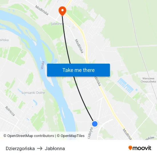 Dzierzgońska to Jabłonna map