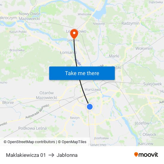 Maklakiewicza 01 to Jabłonna map