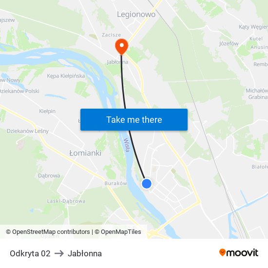 Odkryta to Jabłonna map