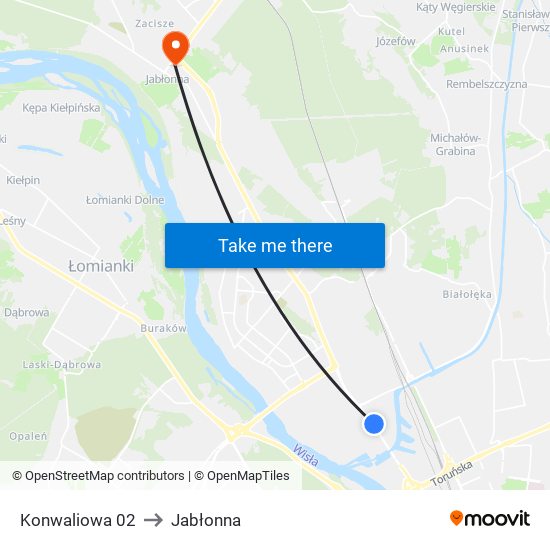 Konwaliowa to Jabłonna map