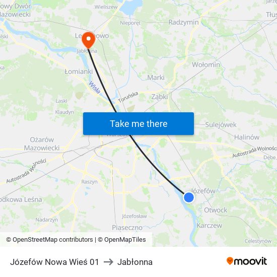 Józefów Nowa Wieś 01 to Jabłonna map