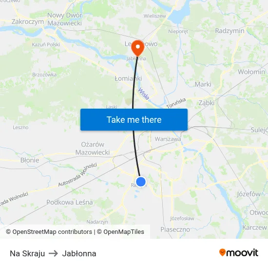 Na Skraju to Jabłonna map