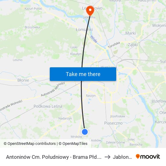 Antoninów Cm. Południowy - Brama Płd. 01 to Jabłonna map