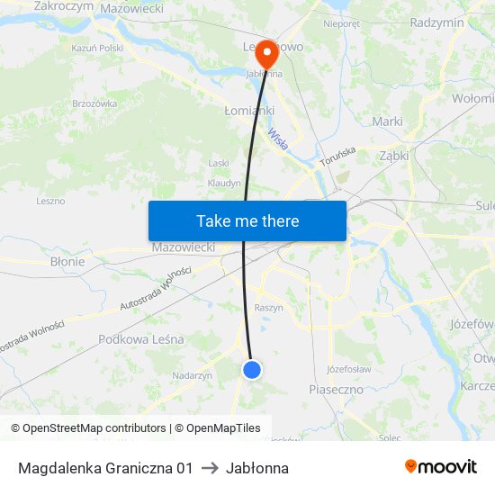 Magdalenka Graniczna 01 to Jabłonna map