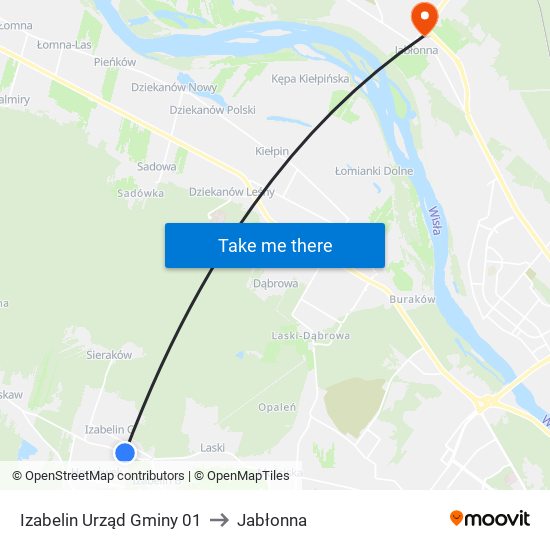 Izabelin Urząd Gminy 01 to Jabłonna map