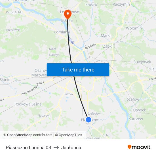 Piaseczno Lamina 03 to Jabłonna map