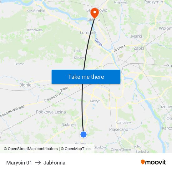 Marysin 01 to Jabłonna map