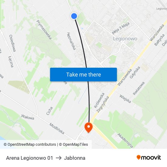 Arena Legionowo 01 to Jabłonna map