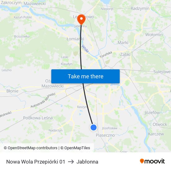 Nowa Wola Przepiórki 01 to Jabłonna map