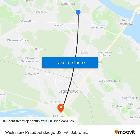 Wieliszew Przedpełskiego 02 to Jabłonna map