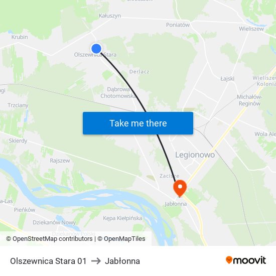 Olszewnica Stara 01 to Jabłonna map