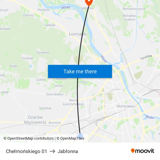 Chełmońskiego 01 to Jabłonna map