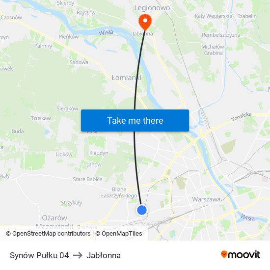 Synów Pułku 04 to Jabłonna map