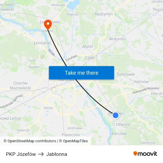 PKP Józefów to Jabłonna map