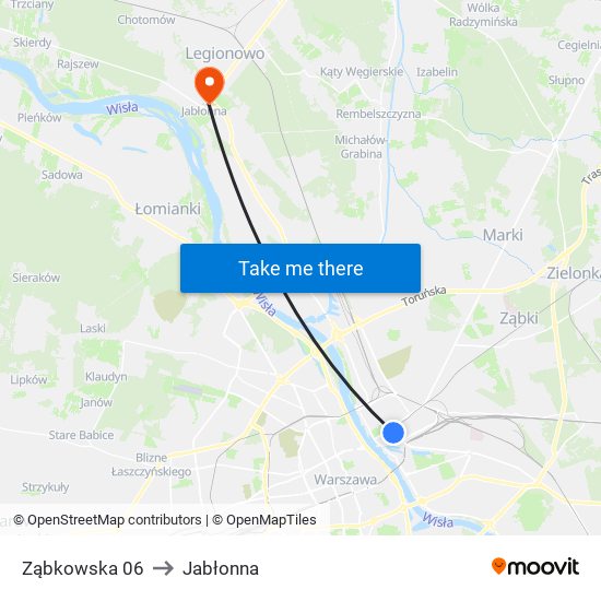 Ząbkowska 06 to Jabłonna map