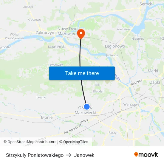 Strzykuły Poniatowskiego to Janowek map