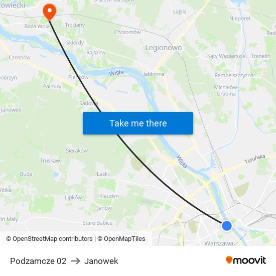 Podzamcze 02 to Janowek map