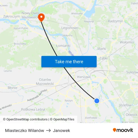 Miasteczko Wilanów to Janowek map