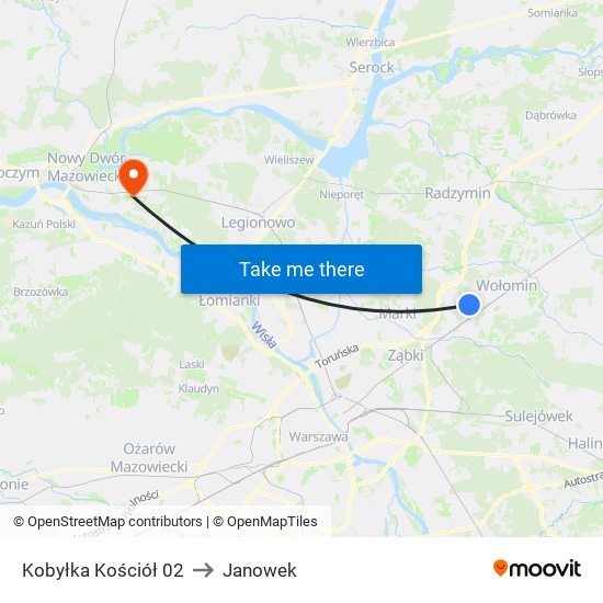 Kobyłka Kościół 02 to Janowek map