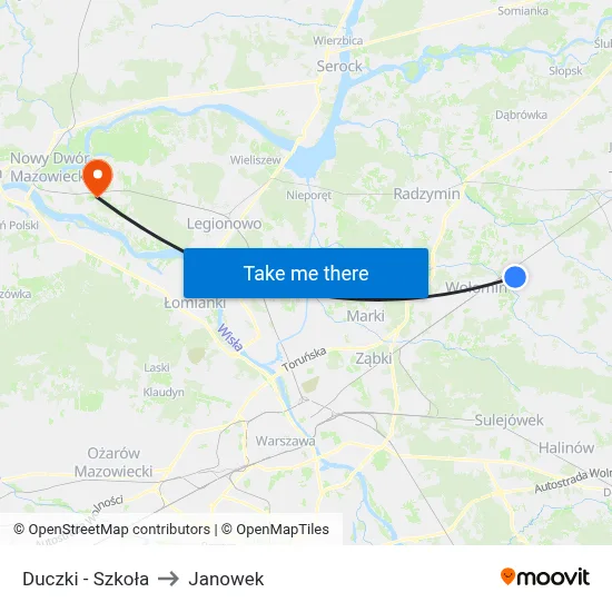 Duczki - Szkoła to Janowek map