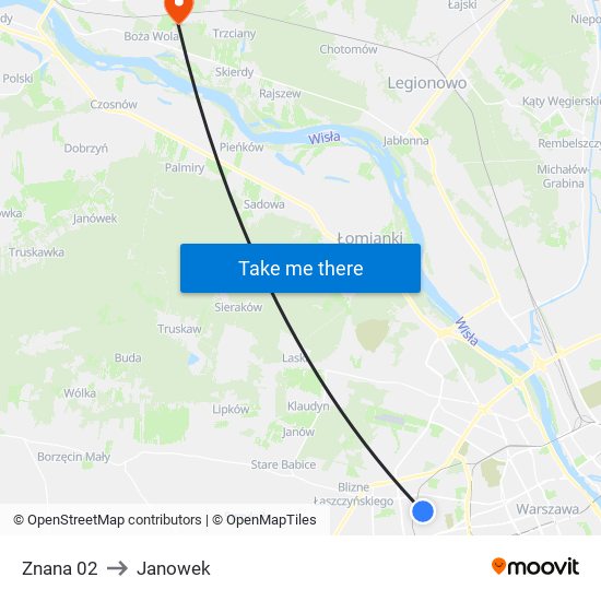 Znana 02 to Janowek map