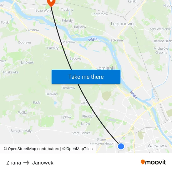 Znana to Janowek map