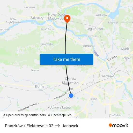 Pruszków / Elektrownia 02 to Janowek map