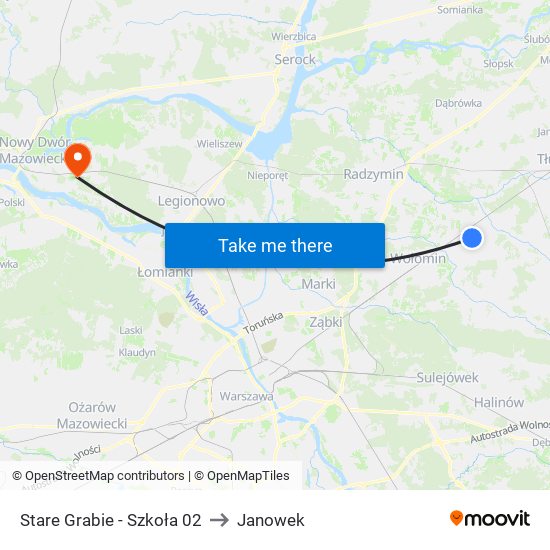 Stare Grabie - Szkoła 02 to Janowek map