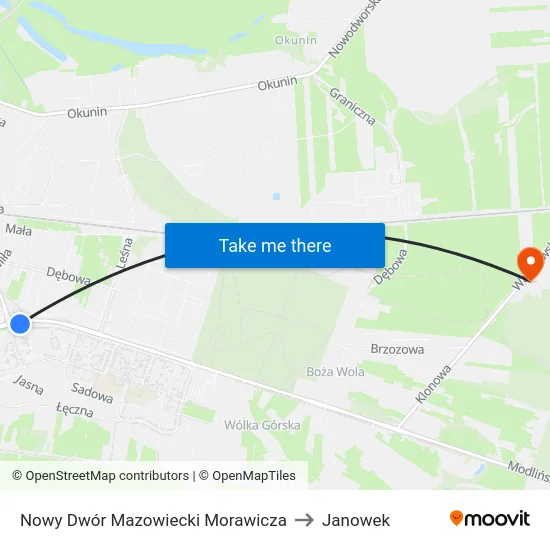 Nowy Dwór Mazowiecki Morawicza to Janowek map