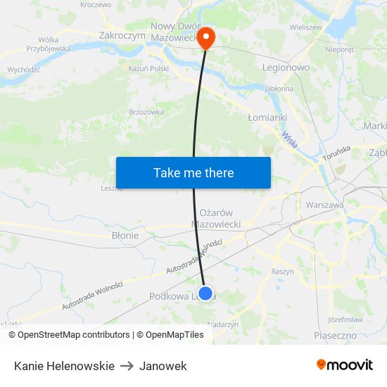 Kanie Helenowskie to Janowek map