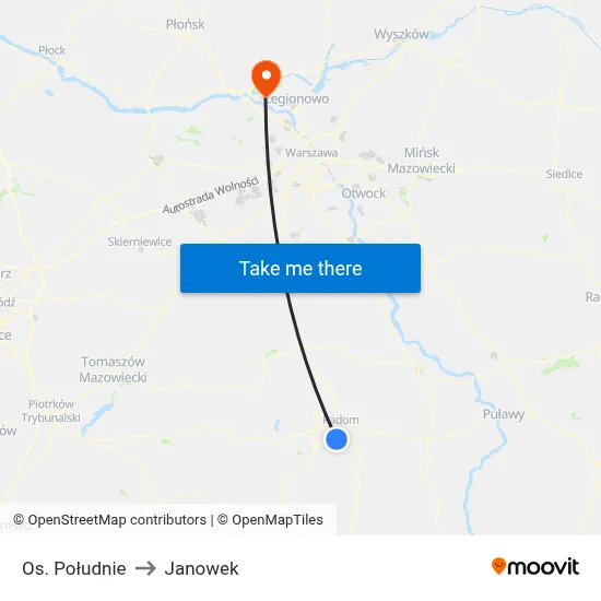 Os. Południe to Janowek map