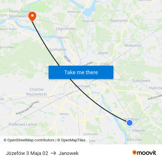 Józefów 3 Maja 02 to Janowek map