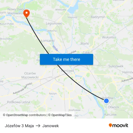 Józefów 3 Maja to Janowek map