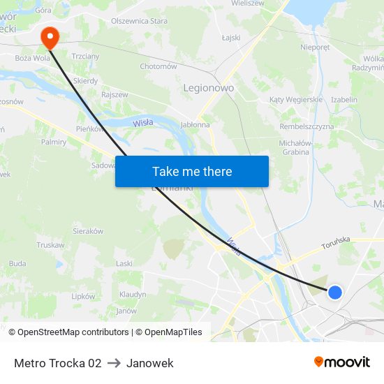 Metro Trocka 02 to Janowek map