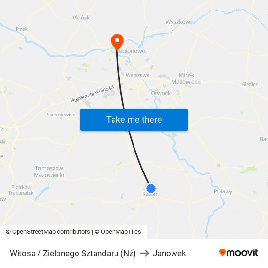 Witosa / Zielonego Sztandaru (Nż) to Janowek map