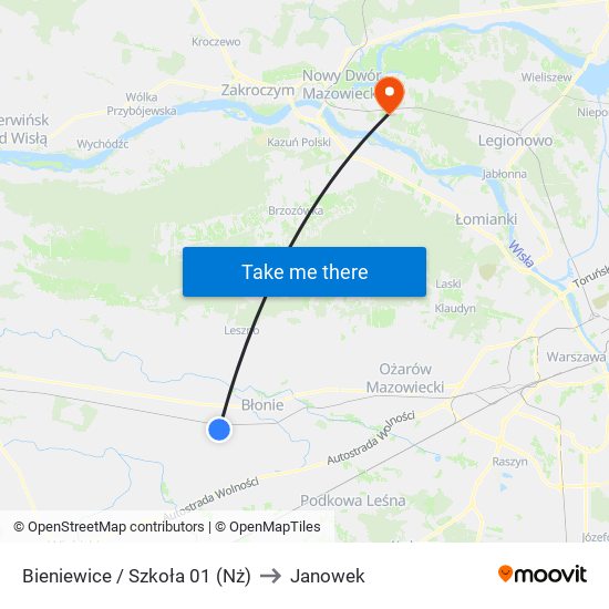 Bieniewice / Szkoła 01 (Nż) to Janowek map