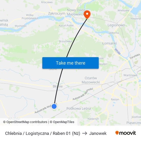 Chlebnia / Logistyczna / Raben 01 (Nż) to Janowek map