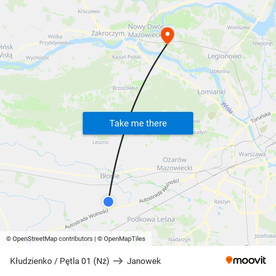 Kłudzienko / Pętla to Janowek map