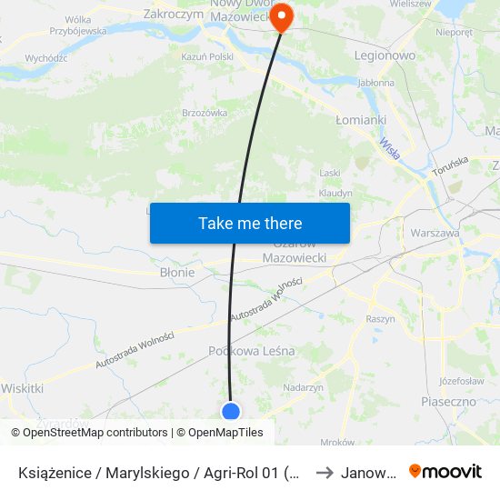 Książenice / Marylskiego / Agri-Rol (Nż) to Janowek map