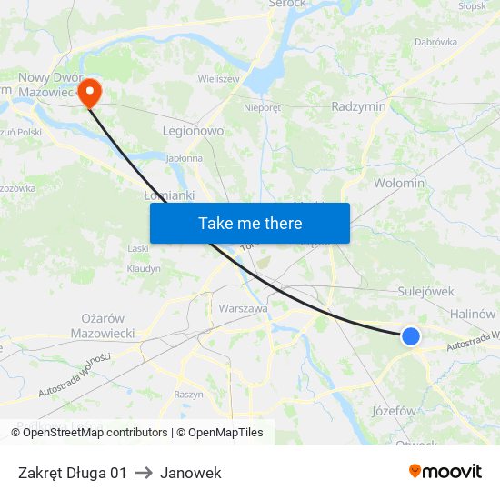 Zakręt Długa 01 to Janowek map