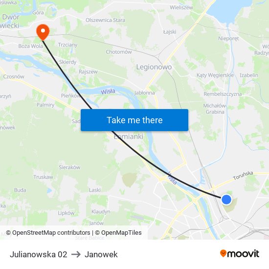 Julianowska to Janowek map