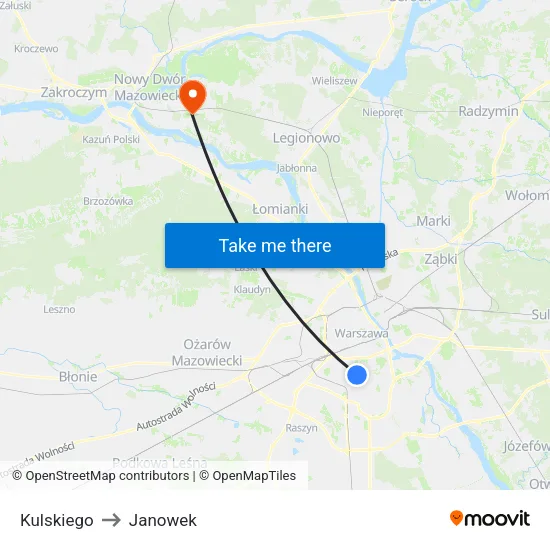 Kulskiego to Janowek map