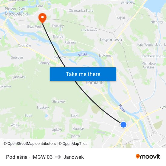 Podleśna - IMGW 03 to Janowek map